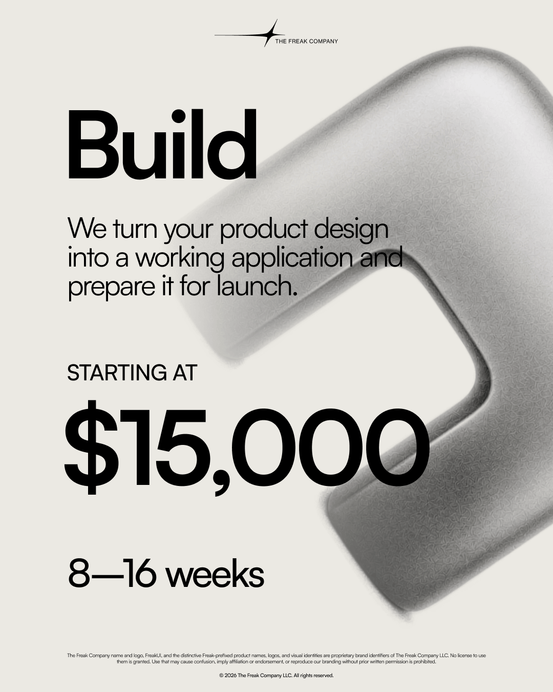 Build package card describing development from an existing product design to a launch-ready application.